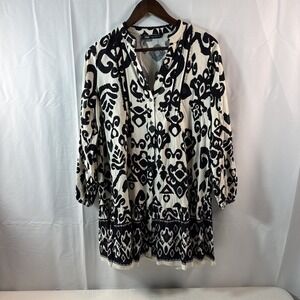 Zara Black And Cream Printed Mini Dress  Size Small